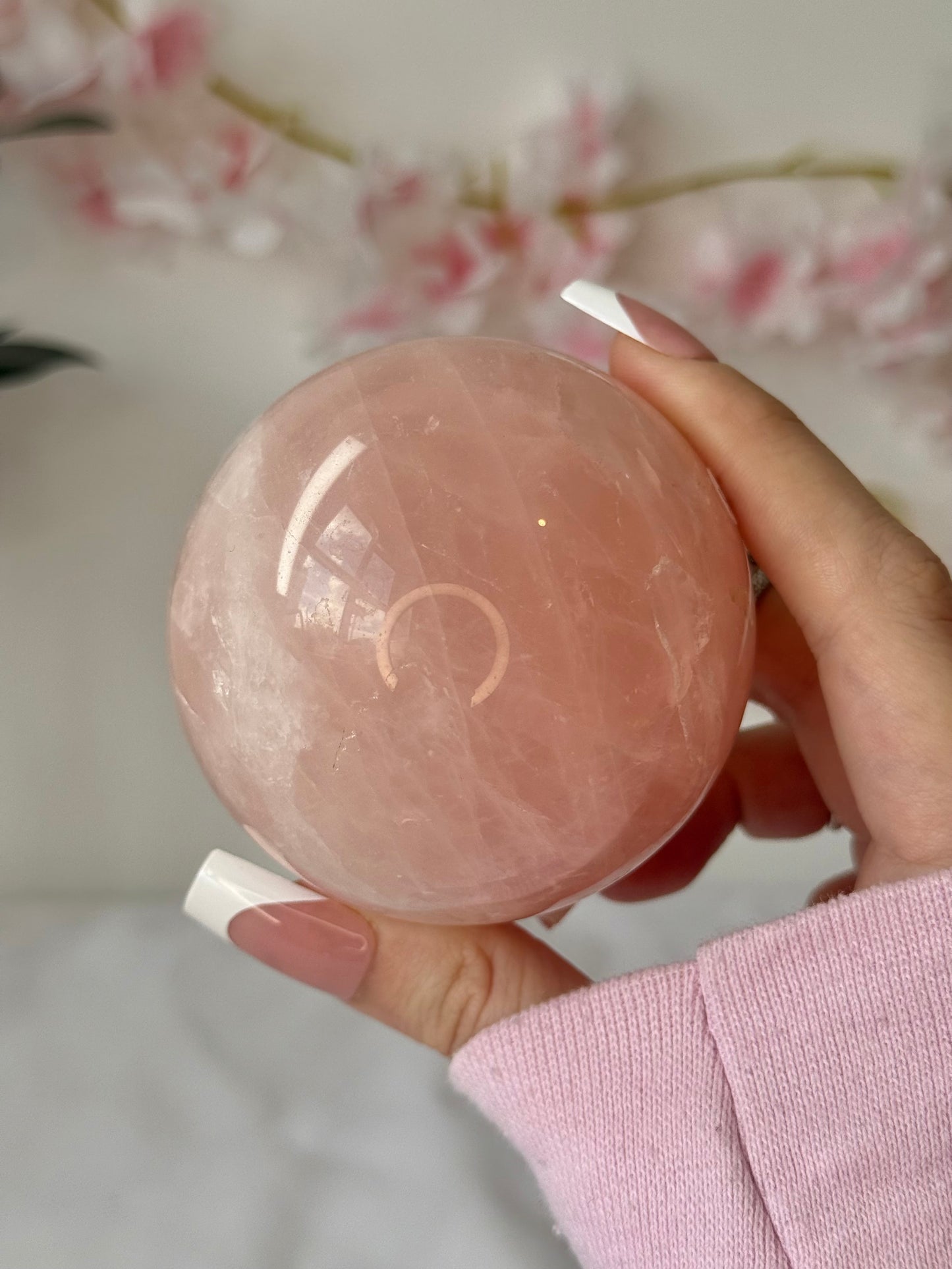 Rose quartz sphere (b)