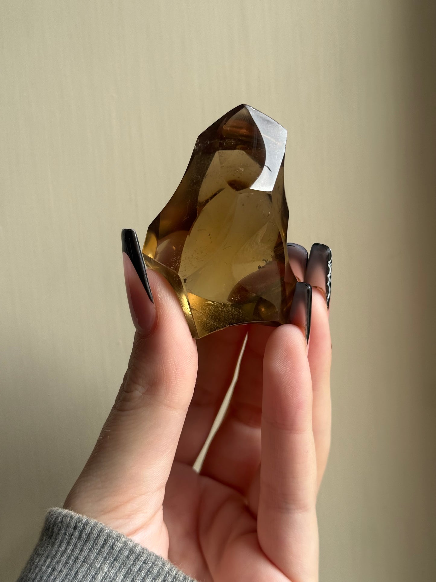 Natural citrine on spinning stand