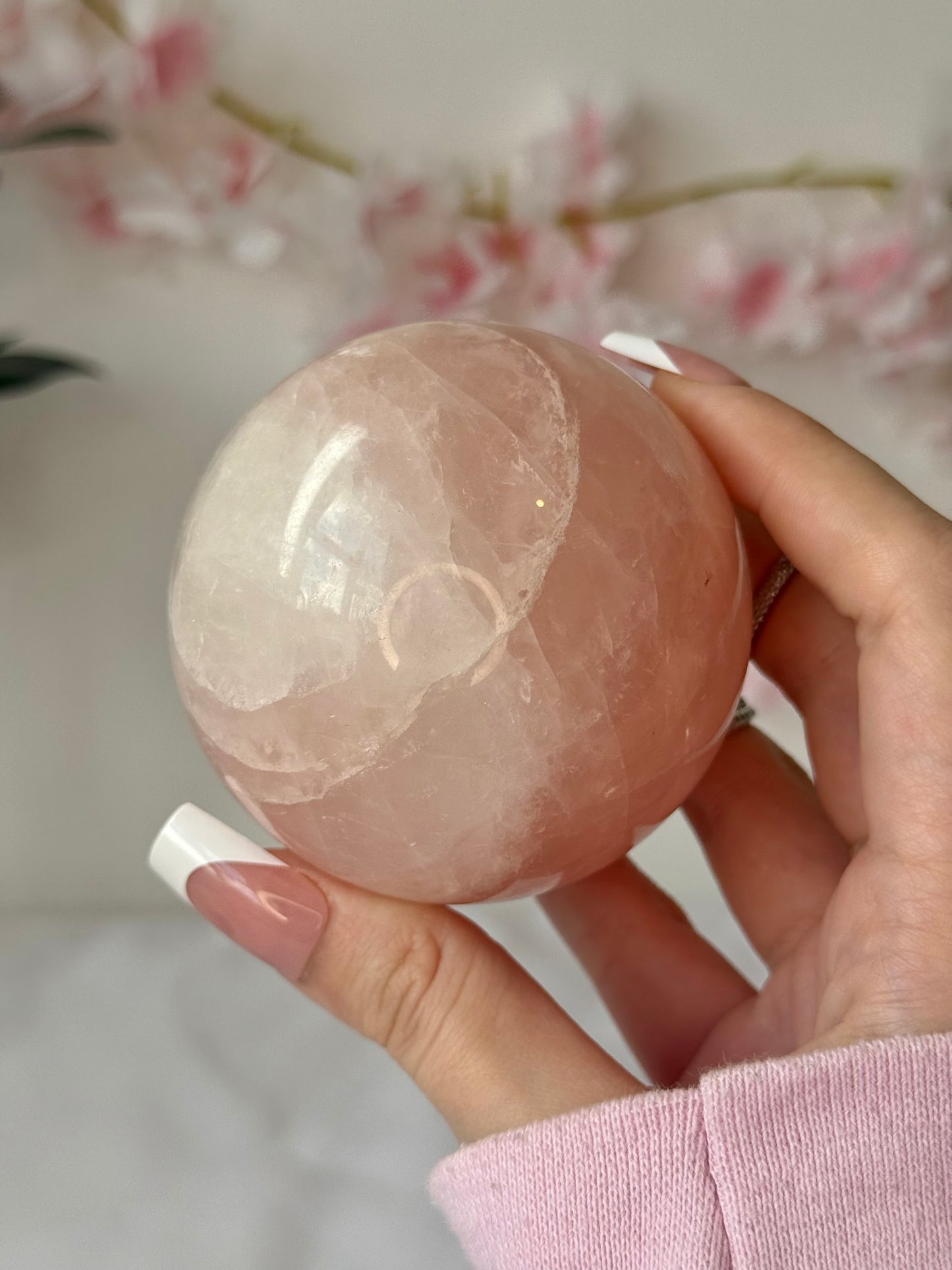 Rose quartz sphere (b)