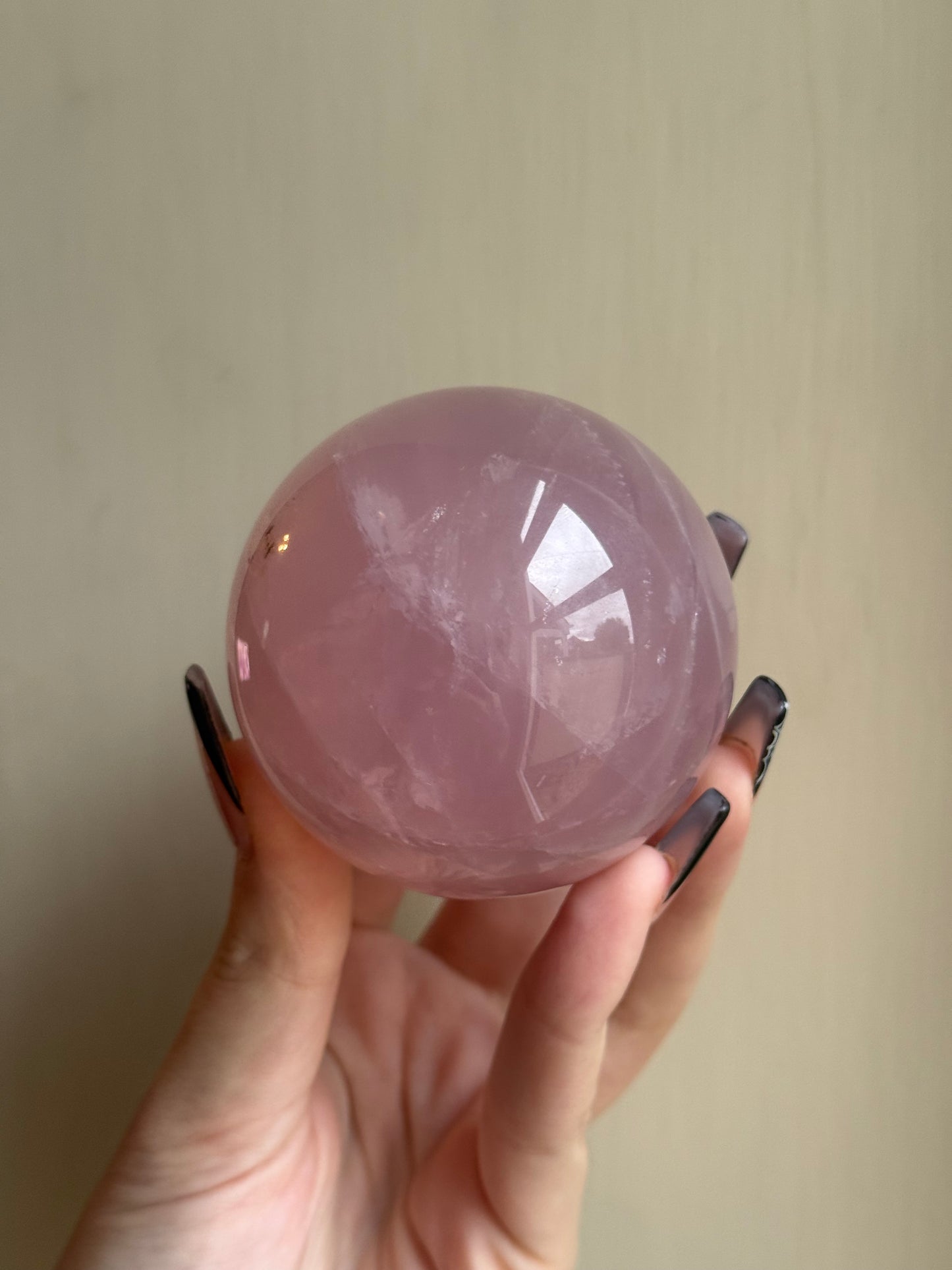 Star rose quartz sphere