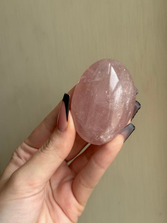 Rose quartz palm stone