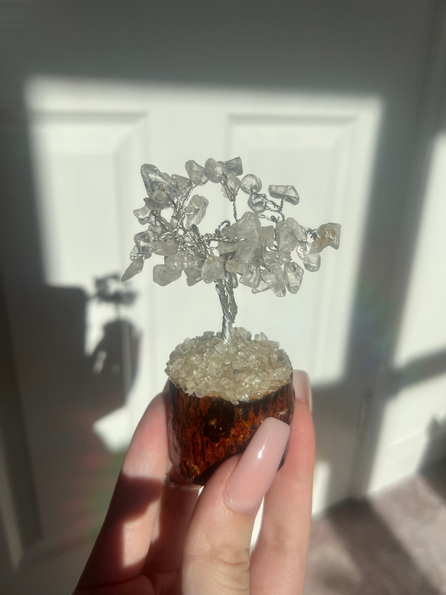 Clear quartz gemstone tree