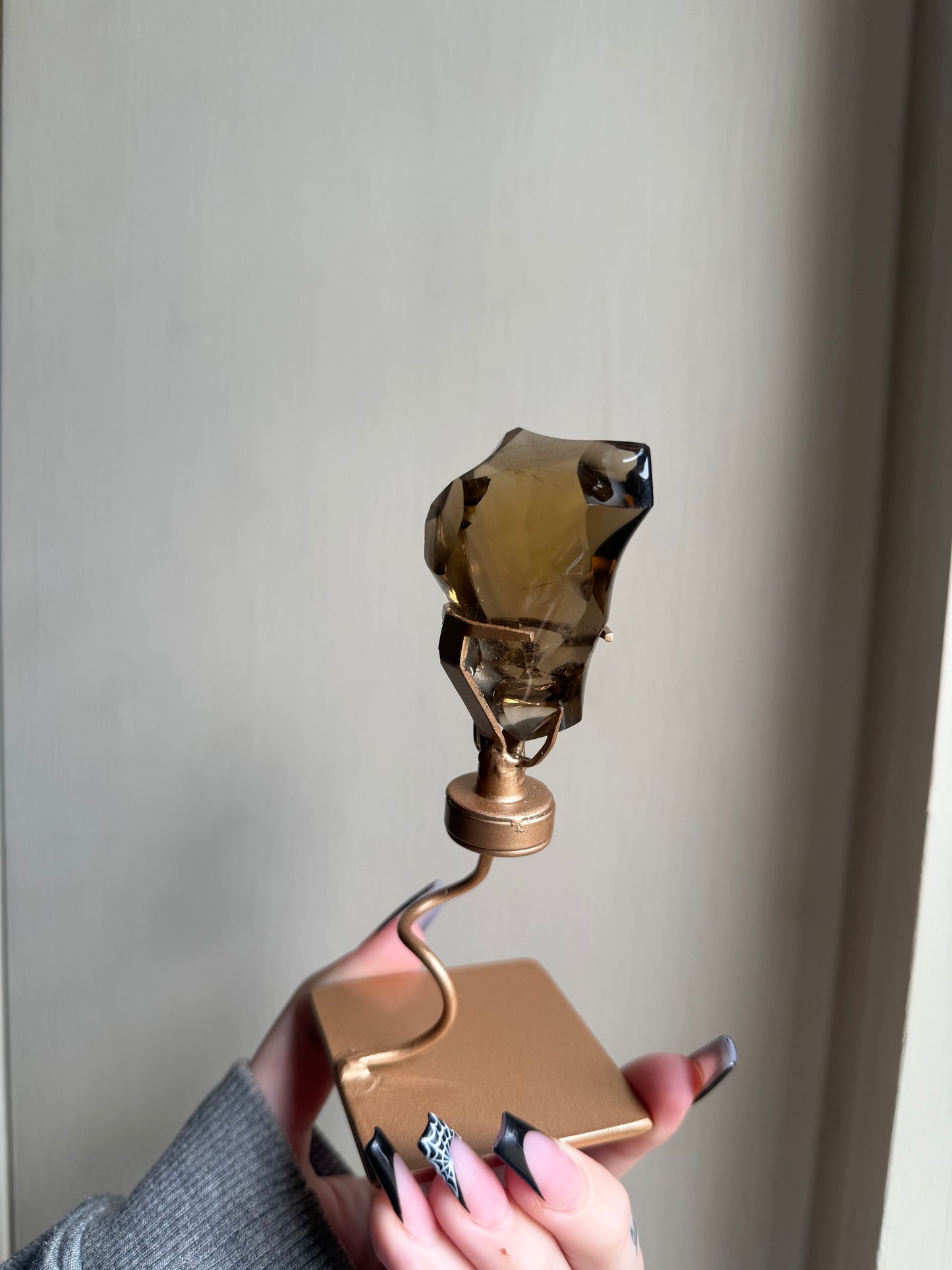 Natural citrine on spinning stand