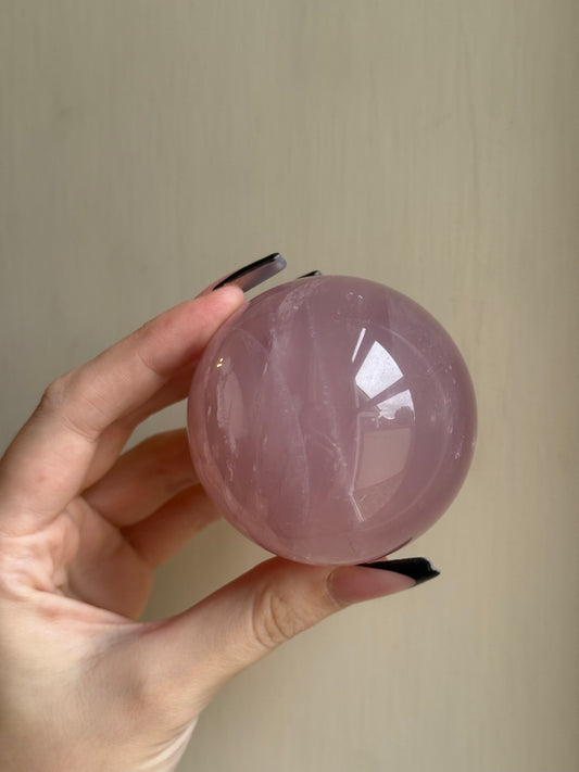 Star rose quartz sphere