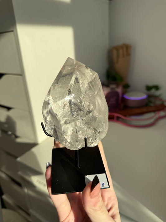 A grade lemurian quartz on stand