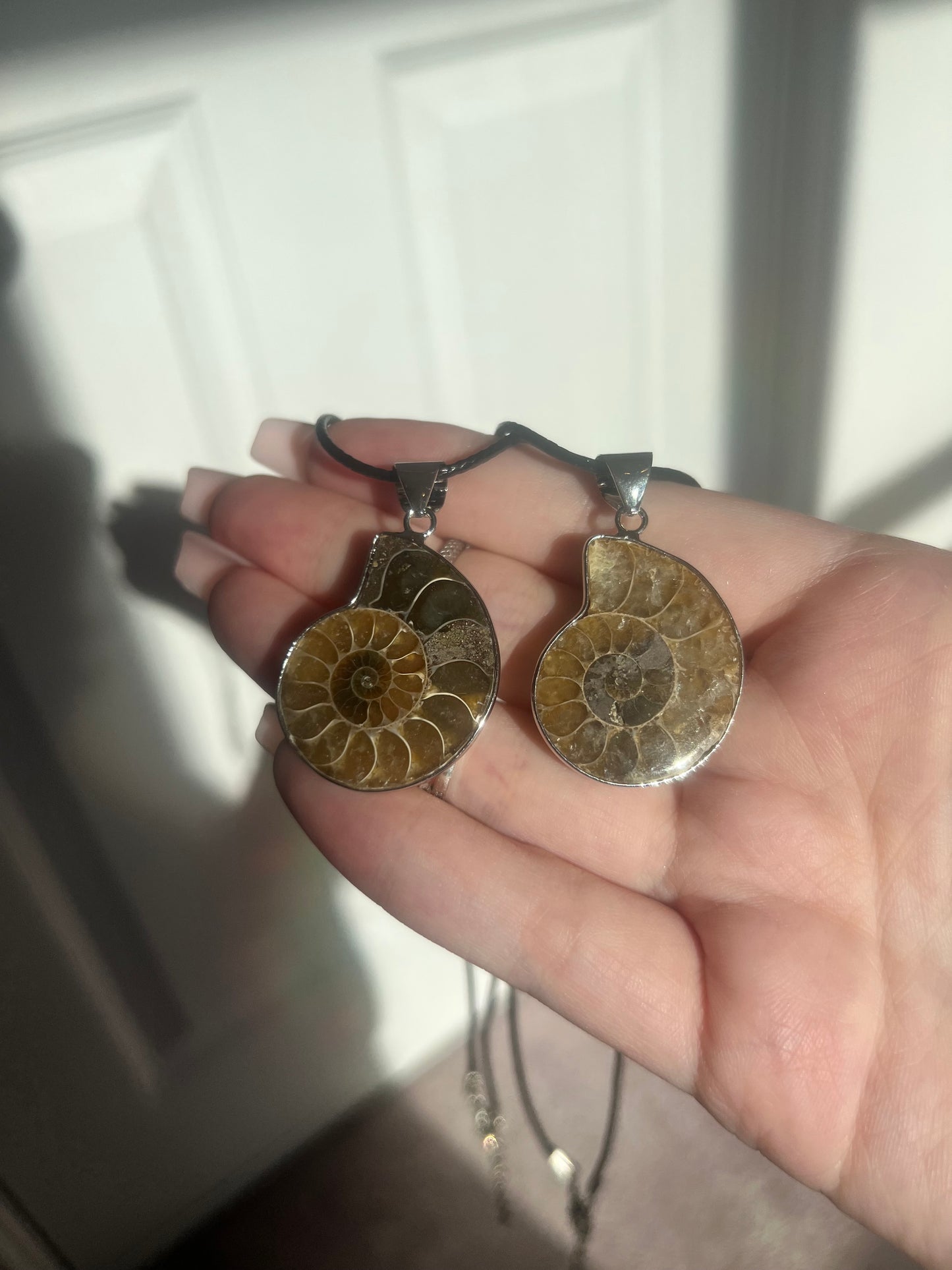 Ammonite fossil necklace