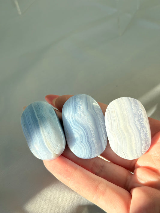 Blue lace agate palmstones (choose your own)