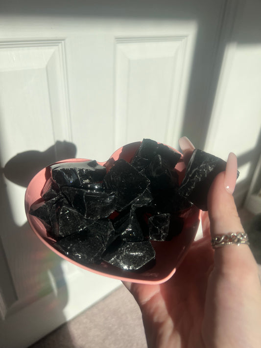 Black obsidian raw chunk